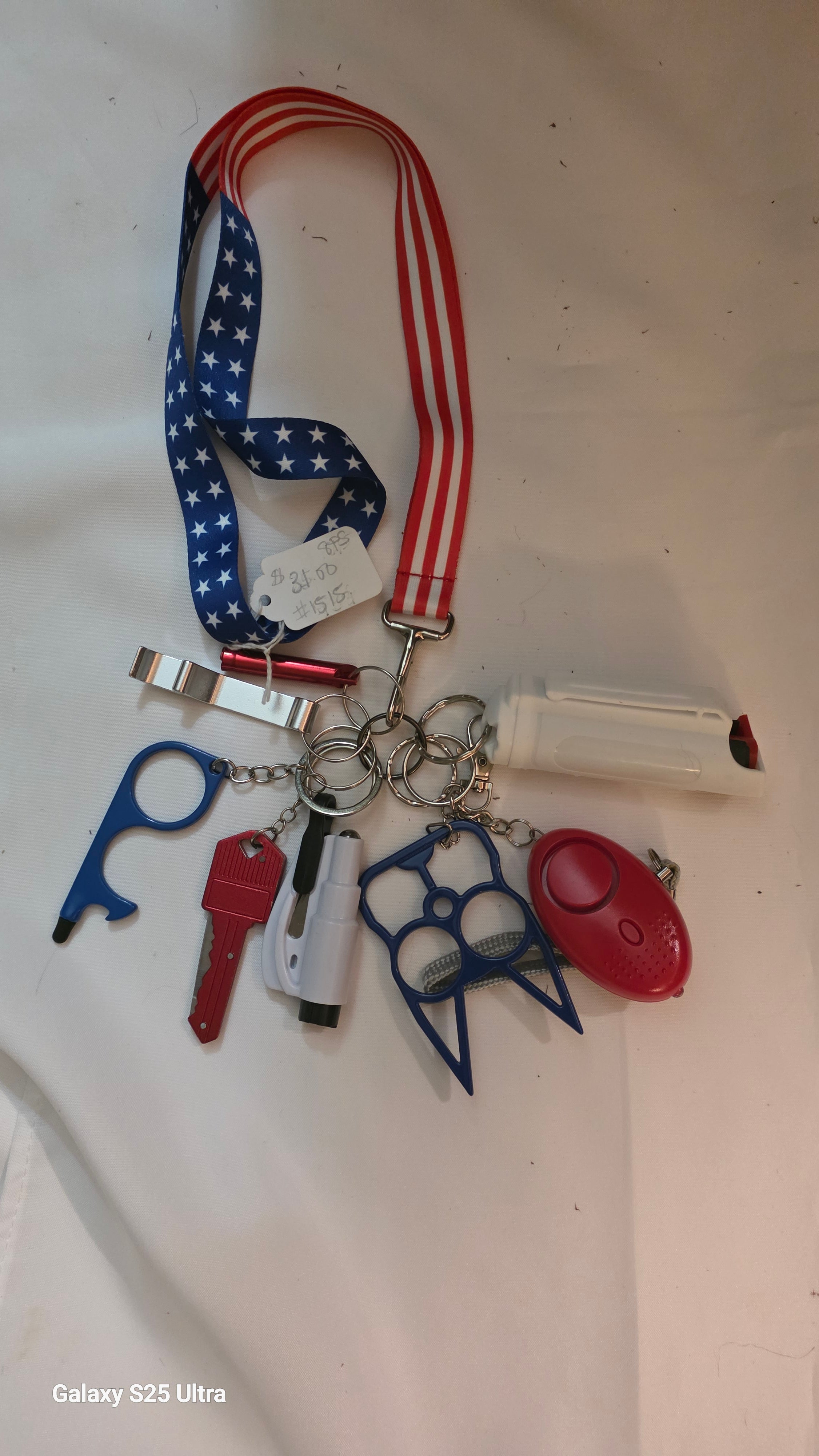 #1517 American  Flag Lanyard